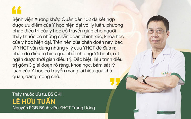Bác sĩ Lê Hữu Tuấn đánh giá về phác đồ điều trị xương khớp tại Quân dân 102
