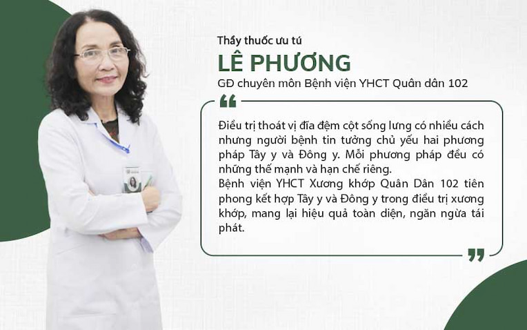 Bác sĩ Lê Phương - Giám đốc chuyên môn Bệnh viện YHCT Xương khớp Quân Dân 102